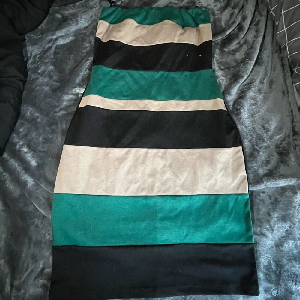 Jeanette plus, striped  dress